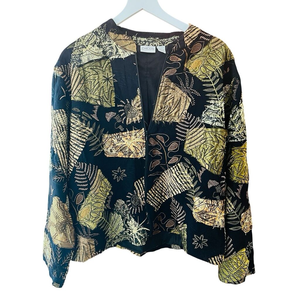 Chicos Blazer Jacket Patchwork Tapestry Boho Flor… - image 2